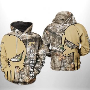 Purdue Boilermakers NCAA Camo Veteran Hunting 3D Printed Hoodie/Zipper Hoodie