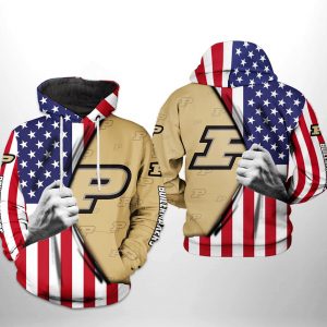 Purdue Boilermakers NCAA US Flag 3D Printed Hoodie/Zipper Hoodie