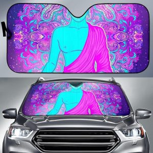 Purple And Teal Buddha Car Auto Sun Shade
