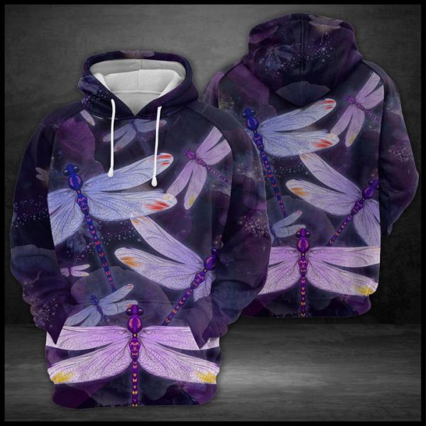 Purple Dragonfly 3D Printed Hoodie/Zipper Hoodie