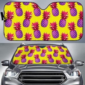 Purple Edm Pineapple Car Auto Sun Shade