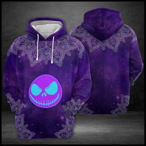 Purple Jack Skellington Mandala 3D Printed Hoodie/Zipper Hoodie