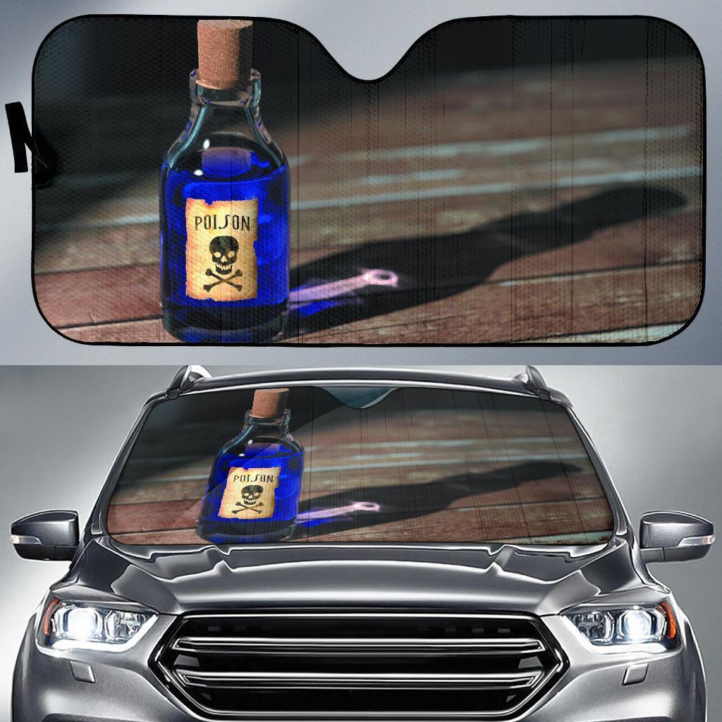 Purple Poison Bottle Car Auto Sun Shade Purple Poison Bottle Car Auto Sun Shade