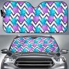 Purple Zig Zag Pineapple Car Auto Sun Shade