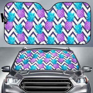 Purple Zig Zag Pineapple Car Auto Sun Shade