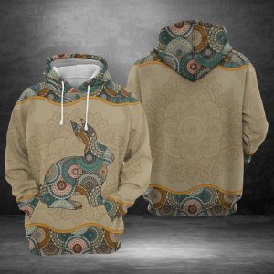 Rabbit Mandala 3D Printed Hoodie/Zipper Hoodie
