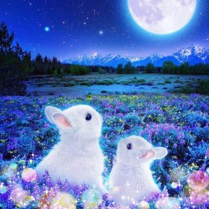 Rabbits Awaiting The Moon Jigsaw Puzzle Set