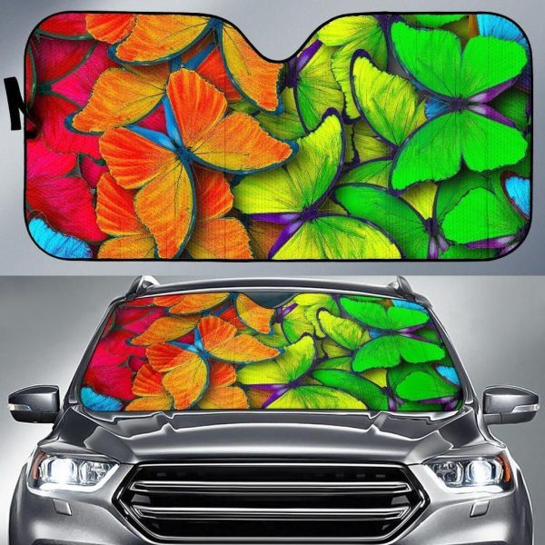 Rainbow Butterfly Car Auto Sun Shade