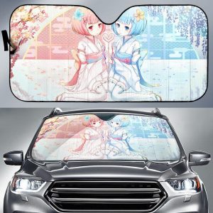 Ram & Rem Rezeros Anime Car Auto Sun Shade