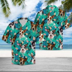 Rat Terrier Tropical Hawaiian Shirt Summer Button Up