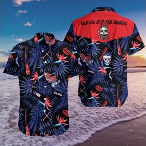 Real Men Go To Real Barbers Hawaiian Shirt Summer Button Up