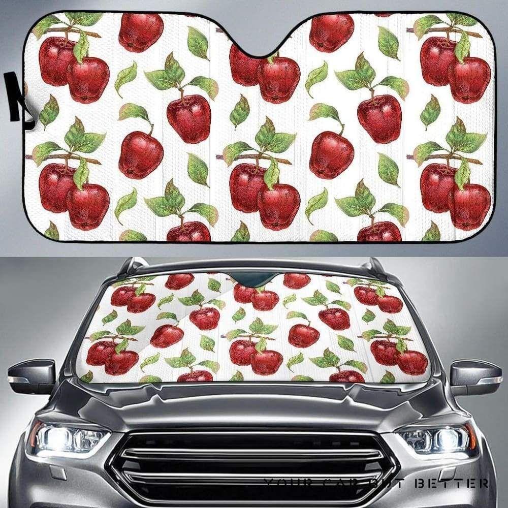 Red Apples Pattern Car Auto Sun Shade Red Apples Pattern Car Auto Sun Shade