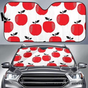 Red Apples White Car Auto Sun Shade