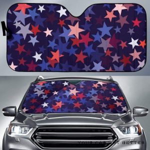 Red Blue Star Pattern Car Auto Sun Shade