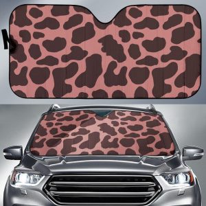 Red Brown Cow Car Auto Sun Shade