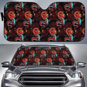 Red Dragon Lotus Car Auto Sun Shade