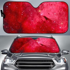 Red Galaxy Space Cloud Car Auto Sun Shade