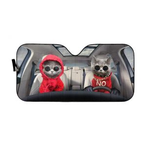 Red Hoodie Chartreux Cats Car Auto Sun Shade