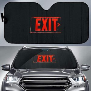 Red Led Exit Sign Board Car Auto Sun Shade