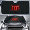 Red Led Exit Sign Board in dark theme Car Auto Sun Shade