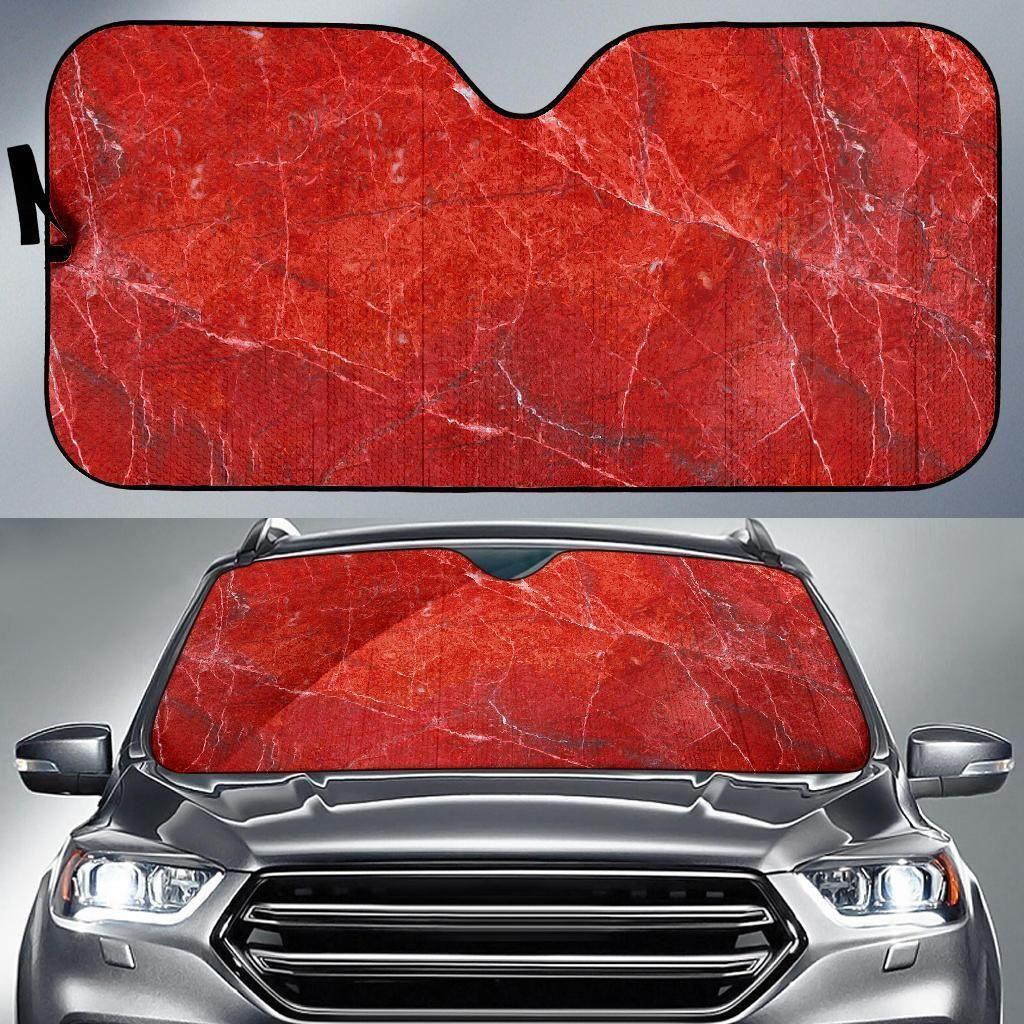 Red Marble Car Auto Sun Shade Red Marble Car Auto Sun Shade