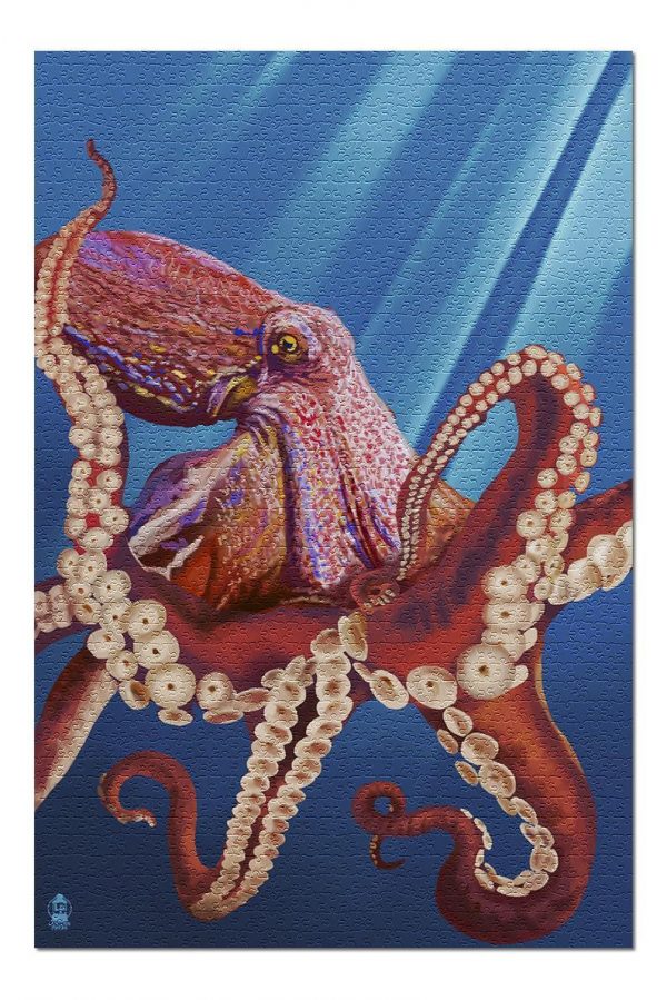 Red Octopus Jigsaw Puzzle Set