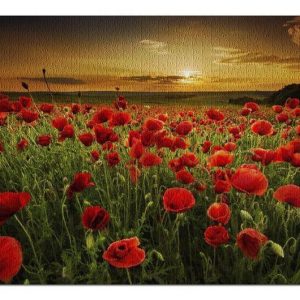 Red Poppy Field Jigsaw Puzzle Set