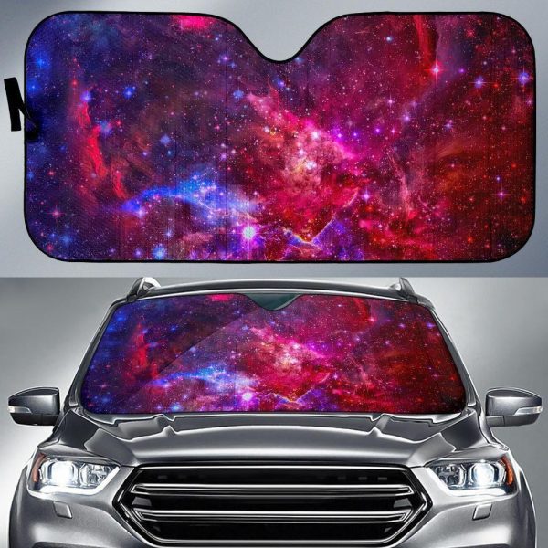 Red Purple Nebula Galaxy Car Auto Sun Shade