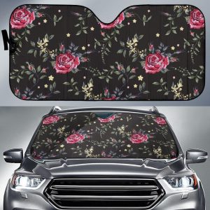 Red Rose Floral Car Auto Sun Shade