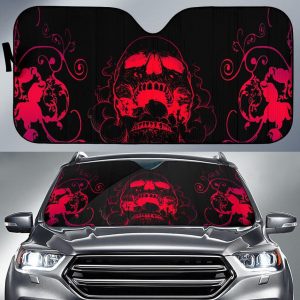 Red Skull Fire Car Auto Sun Shade