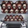 Red Snake Skull Pattern Car Auto Sun Shade