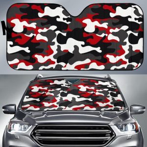 Red Snow Camouflage Car Auto Sun Shade