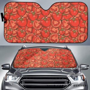 Red Tomato Pattern Car Auto Sun Shade