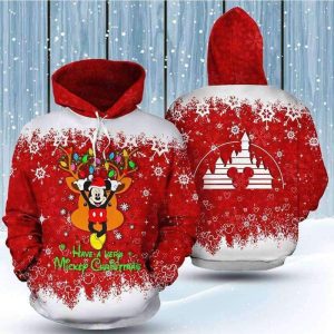 Reindeer Mickey Have A Mickey Christmas 3D Printed Hoodie/Zipper Hoodie