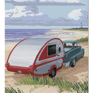 Retro Camper On Beach Jigsaw Puzzle Set
