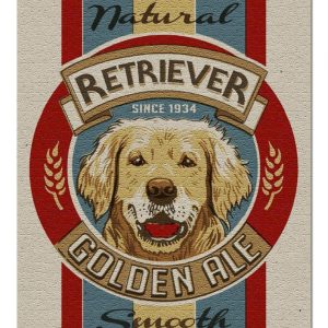 Retro Golden Retriever Ale Jigsaw Puzzle Set