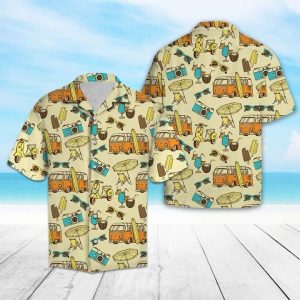 Retro Summer Vacation Hawaiian Shirt Summer Button Up