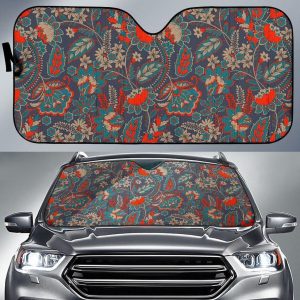 Retro Vintage Bohemian Floral Car Auto Sun Shade