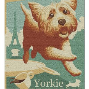 Retro Yorkshire Terrier Jigsaw Puzzle Set