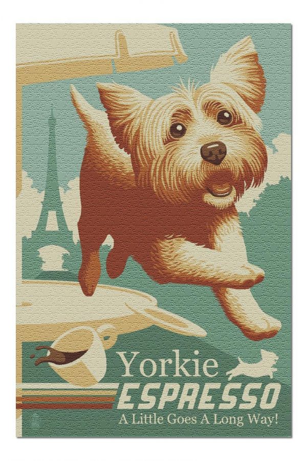 Retro Yorkshire Terrier Jigsaw Puzzle Set