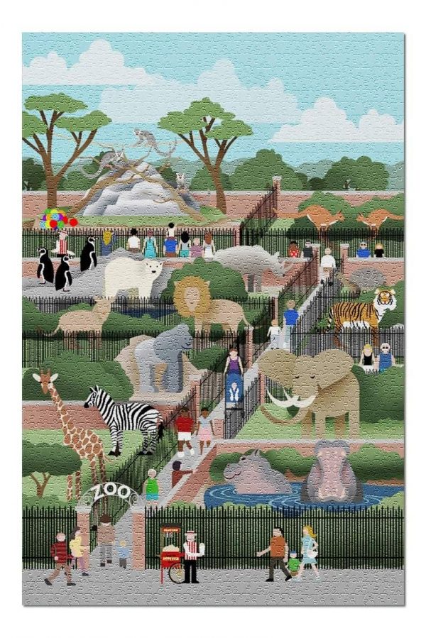 Retro. Zoo Jigsaw Puzzle Set