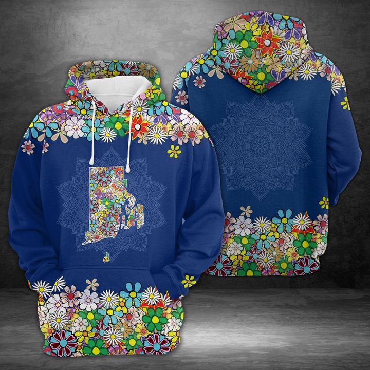 Rhode Island Flower 3D Printed Hoodie/Zipper Hoodie Rhode Island Flower 3D Printed Hoodie/Zipper Hoodie