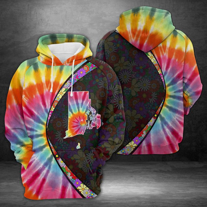 Rhode Island Tie Dye 3D Printed Hoodie/Zipper Hoodie Rhode Island Tie Dye 3D Printed Hoodie/Zipper Hoodie