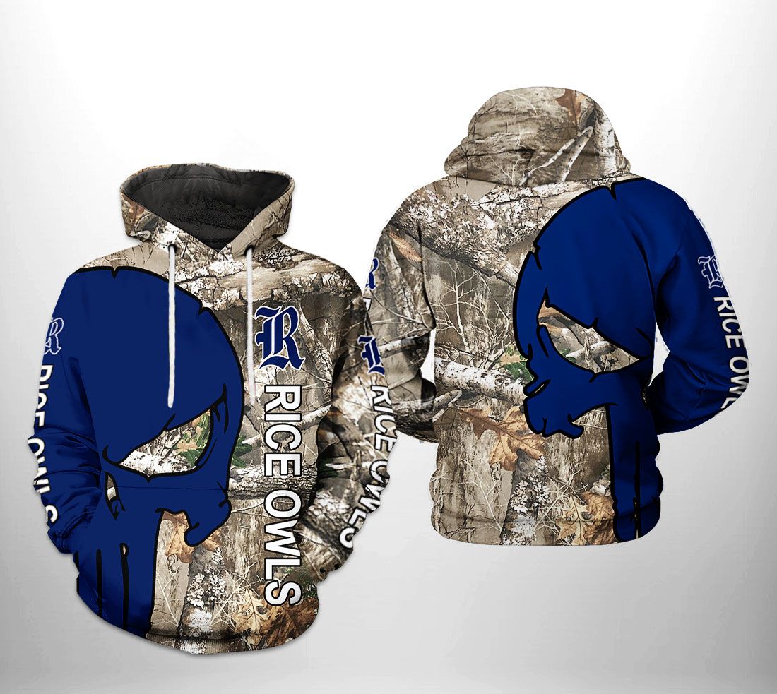 Rice Owls NCAA Camo Veteran Hunting 3D Printed Hoodie/Zipper Hoodie Rice Owls NCAA Camo Veteran Hunting 3D Printed Hoodie/Zipper Hoodie