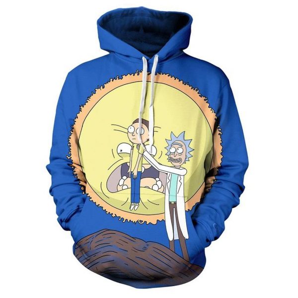 Rick And Morty Blue 3D Printed Hoodie/Zipper Hoodie