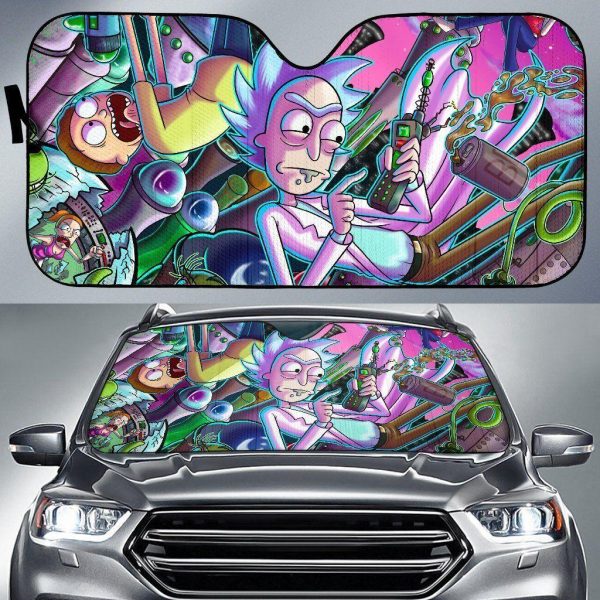 Rick And Morty Funny Toon Car Auto Sun Shade