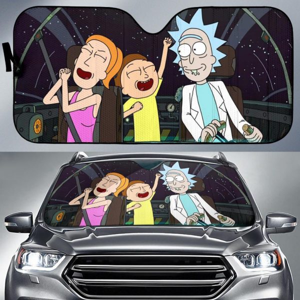 Rick And Morty Happy Car Auto Sun Shade