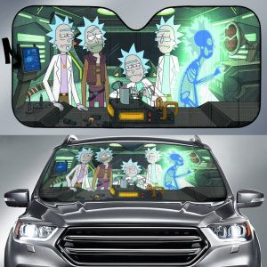 Rick And Morty In Lap On Spaceship Car Auto Sun Shade