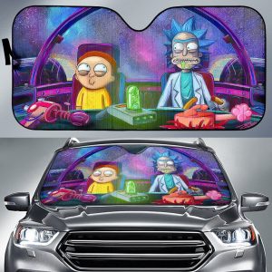 Rick And Morty In Spaces Cartoon Car Auto Sun Shade