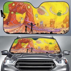 Rick And Morty Walks Car Auto Sun Shade